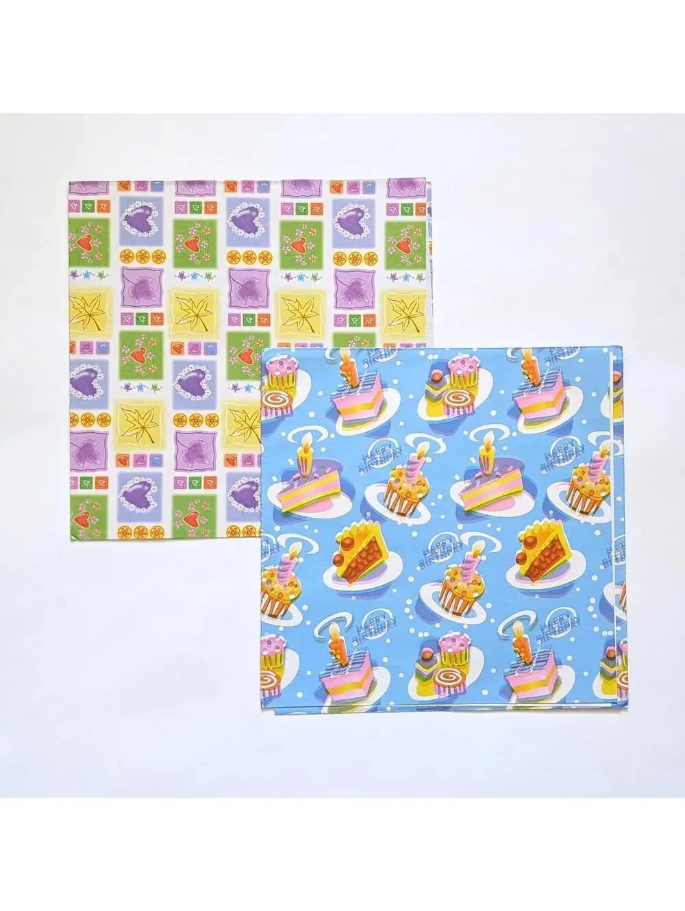 1990s Vintage Gift Wrap Sheet Set - Mixed Bundle - Lisa Frank Style
